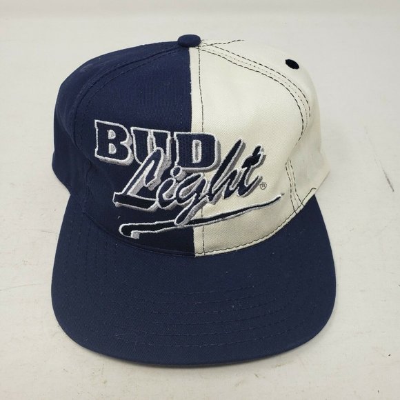 Vintage Bud Light Colorblock King of Beers Mens OS Snapback Hat Cap Beer USA 90s